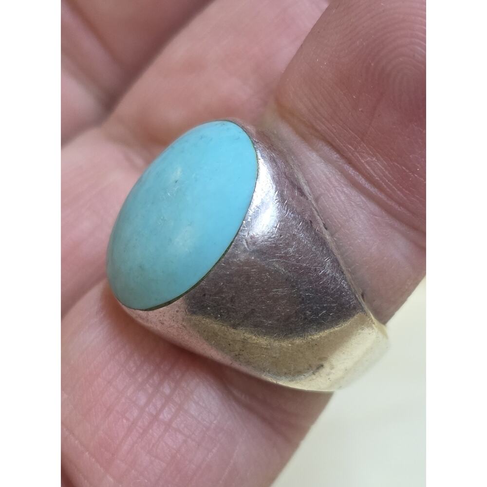 Vintage Sterling Silver 925 Turquoise Ring Size 9 Handmade